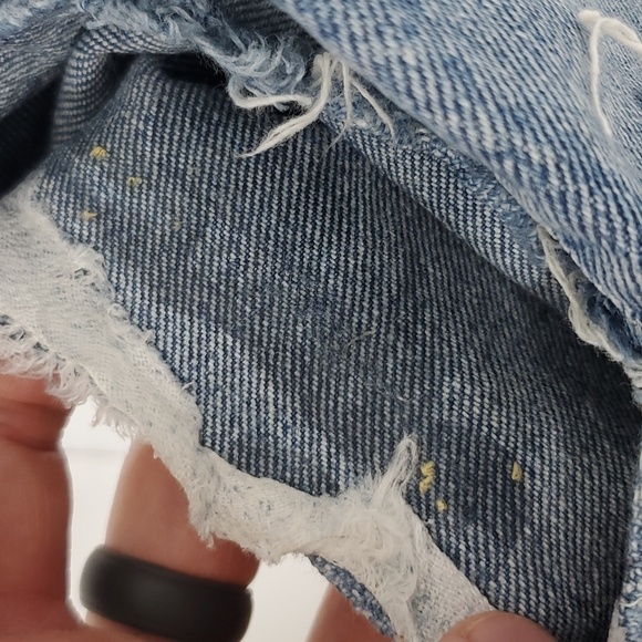 We The Free Skinny Jeans Ripped Knee Raw Hem High Rise Ankle Button Fly Women 26 - Picture 7 of 11